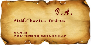 Vidákovics Andrea névjegykártya
