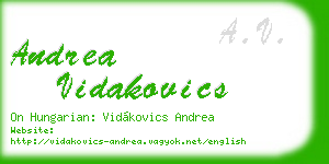 andrea vidakovics business card