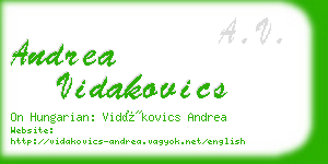 andrea vidakovics business card